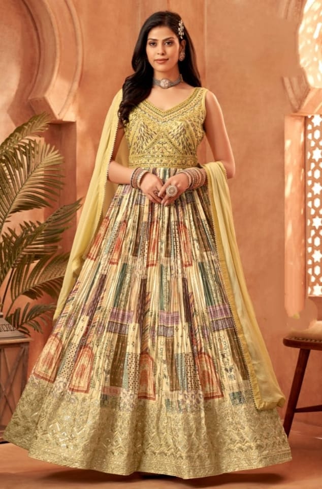 Shree Shanti Selection - Multi Coloured Anarkali Gown